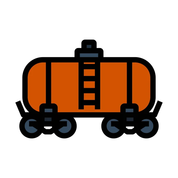 Oil Railway Tank Icon Editable Bold Outline Color Fill Design — Stock Vector