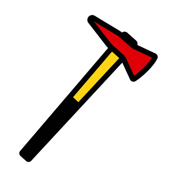 Пожежна Сокира Ікона Сміливий Контур Дизайном Заповнення Кольорів Векторна Ілюстрація — стоковий вектор