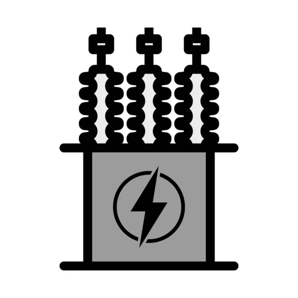Ikona Transformatora Elektrycznego Edytowalny Pogrubiony Kontur Kolorowym Wzorem Wypełniacza Ilustracja — Wektor stockowy