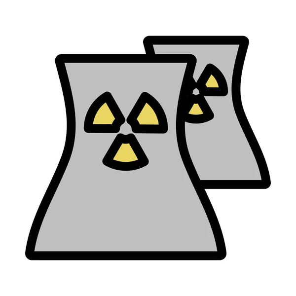 Icono Estación Nuclear Esquema Audaz Editable Con Diseño Relleno Color — Archivo Imágenes Vectoriales