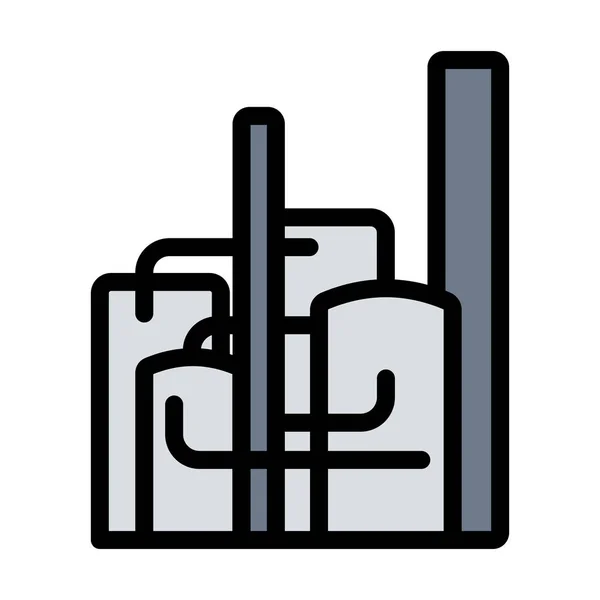 Chemical Plant Icon Editierbare Kühne Umrisse Mit Farbfülldesign Vektorillustration — Stockvektor