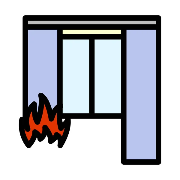 Home Fire Icon Editierbare Kühne Umrisse Mit Farbfülldesign Vektorillustration — Stockvektor