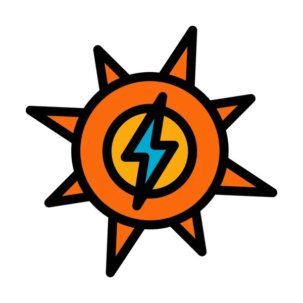 Solar Energy Icon Editable Bold Outline Color Fill Design Vector — Stock Vector