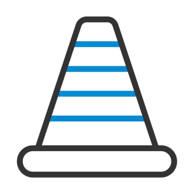 Trafik Konisinin Simgesi. Renk Doldurma Tasarımı ile Düzenlenebilir Kalın Tasarım. Vektör İllüstrasyonu.