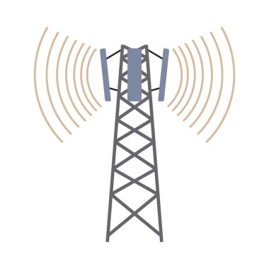 Hücresel Yayın Anten Simgesi. Düz Renk Tasarımı. Vektör İllüstrasyonu.