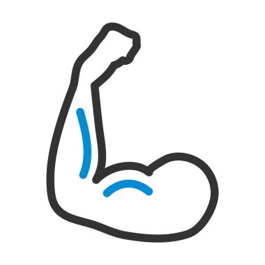 Bicep 'in ikonu. Düzenlenebilir genişlikte kalın tasarım. Vektör İllüstrasyonu.