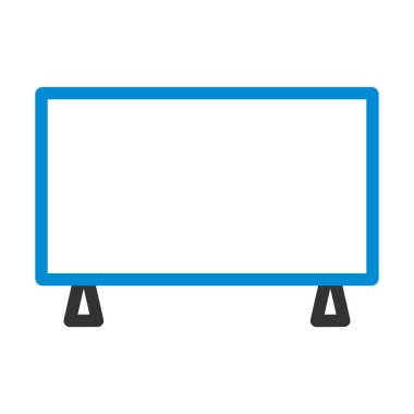 Geniş Tv Simgesi. Düzenlenebilir genişlikte kalın tasarım. Vektör İllüstrasyonu.