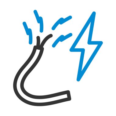 Kablo Simgesi. Renk Doldurma Tasarımı ile Düzenlenebilir Kalın Tasarım. Vektör İllüstrasyonu.