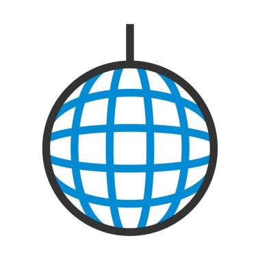 Party Disco Sphere Simgesi. Renk Doldurma Tasarımı ile Düzenlenebilir Kalın Tasarım. Vektör İllüstrasyonu.