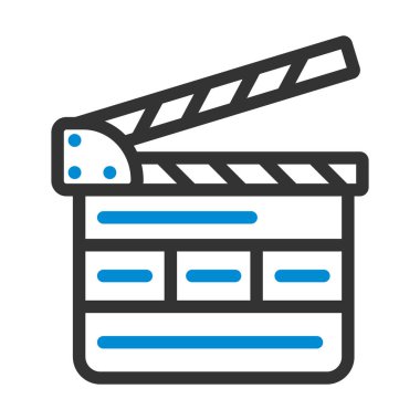 Alkış tahtası simgesi. Düzenlenebilir genişlikte kalın tasarım. Vektör İllüstrasyonu.