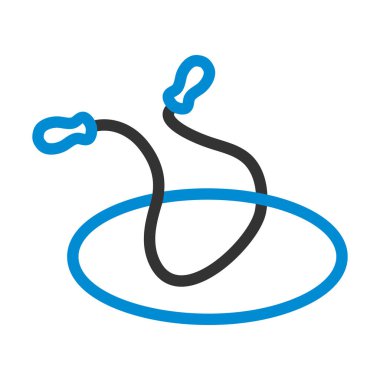 Atlama İpi ve Hoop 'un ikonu. Düzenlenebilir genişlikte kalın tasarım. Vektör İllüstrasyonu.