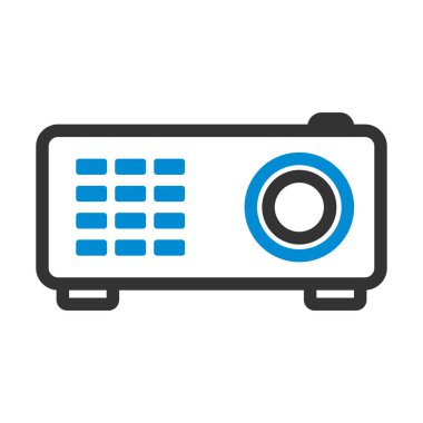 Video Projektörü Simgesi. Düzenlenebilir genişlikte kalın tasarım. Vektör İllüstrasyonu.
