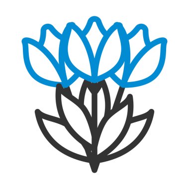 Fiyonklu lale buket ikonu. Renk Doldurma Tasarımı ile Düzenlenebilir Kalın Tasarım. Vektör İllüstrasyonu.