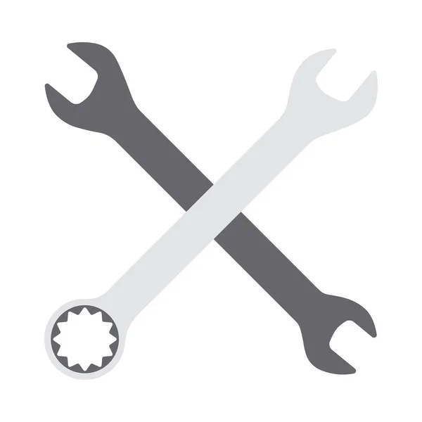 Icon Crossed Wrench Flat Color Design Vector Illustration — Stock Vector