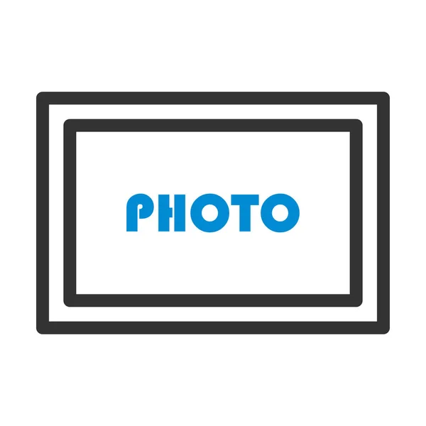 Digital Photo Frame Icon Bold Outline Design Editable Stroke Width — Stock Vector