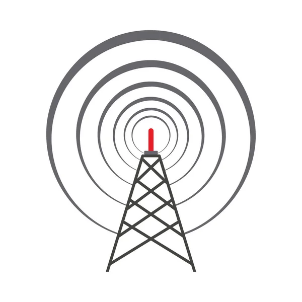 Radyo Anten Simgesi Düz Renk Tasarımı Vektör Llüstrasyonu — Stok Vektör