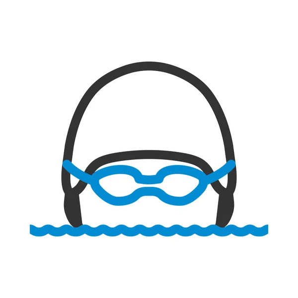 Ikona Pływaka Odważny Projekt Zarysu Możliwością Edycji Szerokości Skoku Ilustracja — Wektor stockowy
