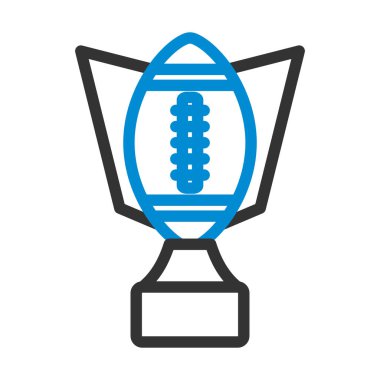 Amerikan Futbol Kupası ikonu. Renk Doldurma Tasarımı ile Düzenlenebilir Kalın Tasarım. Vektör İllüstrasyonu.