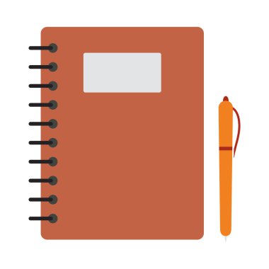 Egzersiz kitabı ikonu. Düz Renk Tasarımı. Vektör İllüstrasyonu.