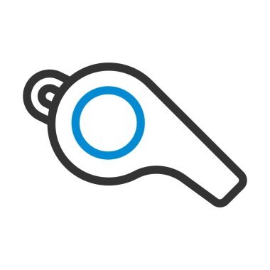 Amerikan Futbol Islık Simgesi. Renk Doldurma Tasarımı ile Düzenlenebilir Kalın Tasarım. Vektör İllüstrasyonu.