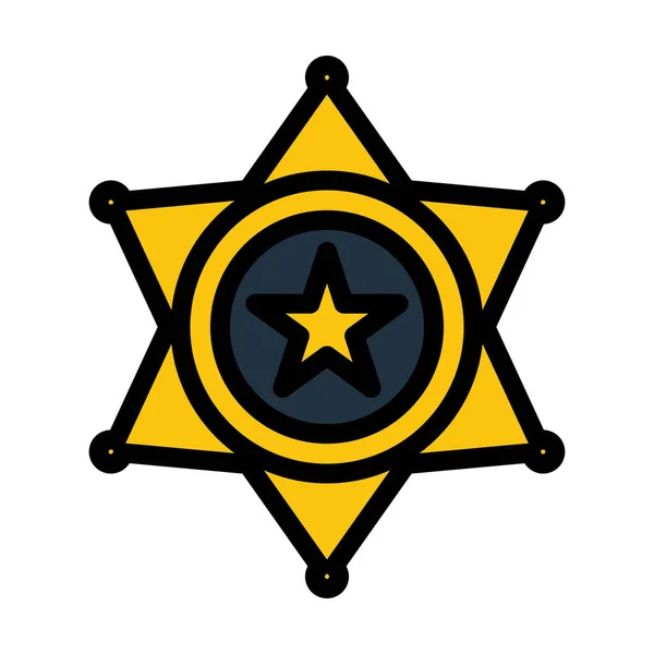 Ícone Distintivo Xerife Esboço Negrito Editável Com Design Preenchimento Cores — Vetor de Stock