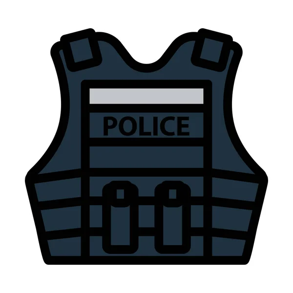 Ícone Colete Polícia Esboço Negrito Editável Com Design Preenchimento Cores —  Vetores de Stock