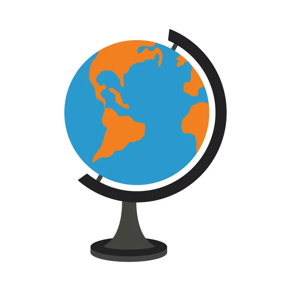 Globe Ikonja Lapos Color Design Vektorillusztráció — Stock Vector