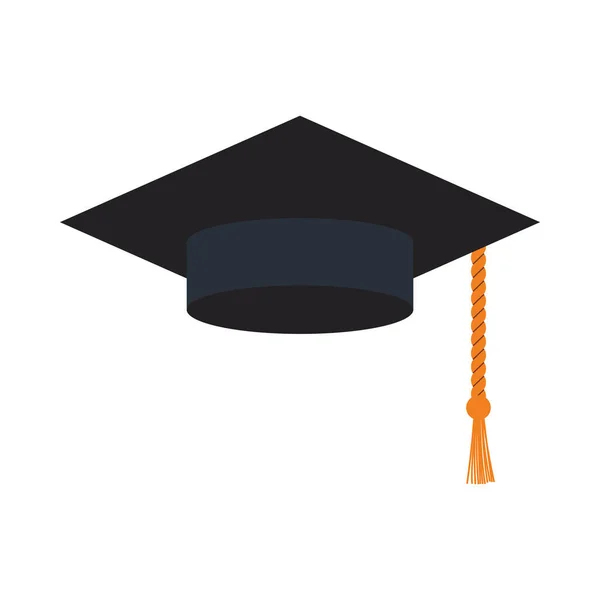 Icon Graduation Cap Flat Color Design Vector Illustration — Stock Vector