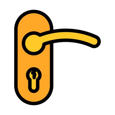 Kapı Kolu Simgesi. Renk Doldurma Tasarımı ile Düzenlenebilir Kalın Tasarım. Vektör İllüstrasyonu.