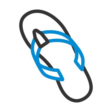 Flip Flop Simgesi. Renk Doldurma Tasarımı ile Düzenlenebilir Kalın Tasarım. Vektör İllüstrasyonu.