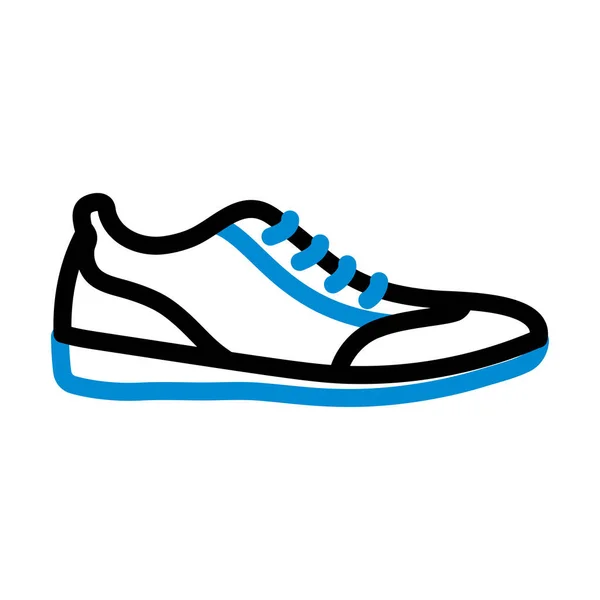 人的休闲鞋图标 可编辑的带有彩色填充设计的大胆轮廓 病媒图解 — 图库矢量图片