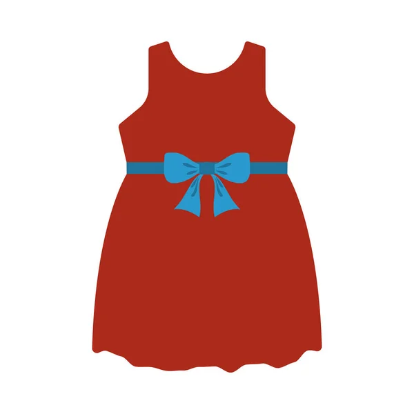 赤ちゃんの女の子のドレスアイコン フラットカラーデザイン ベクターイラスト — ストックベクタ