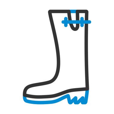 Kauçuk Çizme Simgesi. Renk Doldurma Tasarımı ile Düzenlenebilir Kalın Tasarım. Vektör İllüstrasyonu.