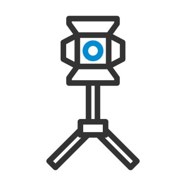 Sahne Projektörü Simgesi. Renk Doldurma Tasarımı ile Düzenlenebilir Kalın Tasarım. Vektör İllüstrasyonu.