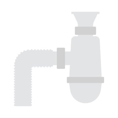 Banyo Siphon Simgesi. Düz Renk Tasarımı. Vektör İllüstrasyonu.