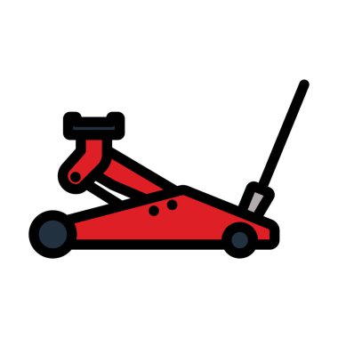 Hidrolik Jack Icon. Renk Doldurma Tasarımı ile Düzenlenebilir Kalın Tasarım. Vektör İllüstrasyonu.