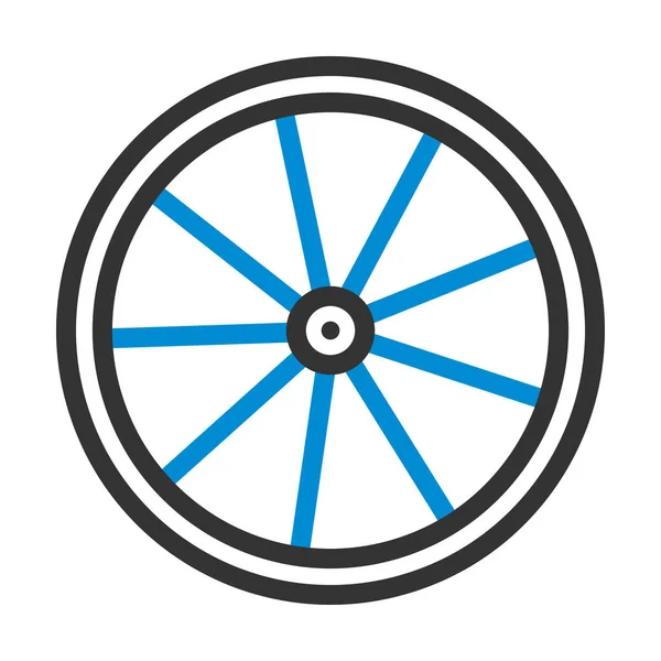 Bisiklet Tekerleği Simgesi Renk Doldurma Tasarımı Ile Düzenlenebilir Kalın Tasarım — Stok Vektör