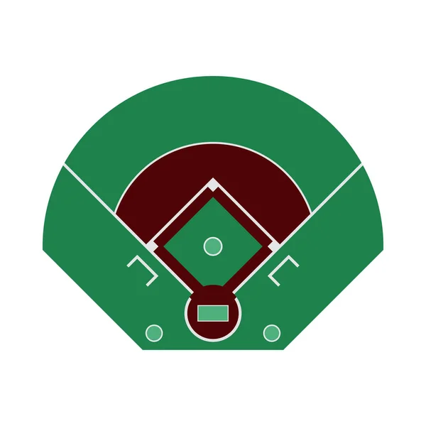 Baseball Feld Luftbild Symbol Flache Farbgestaltung Vektorillustration — Stockvektor