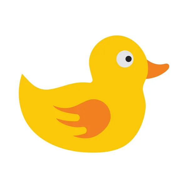 Bath Duck Ikonen Platt Färgdesign Vektor Illustration — Stock vektor