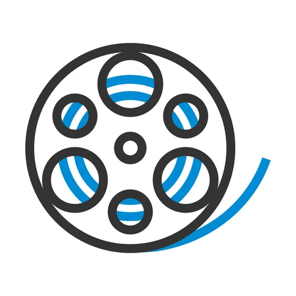 Movie Reel Icon Editable Bold Outline Color Fill Design Vector — Stock Vector