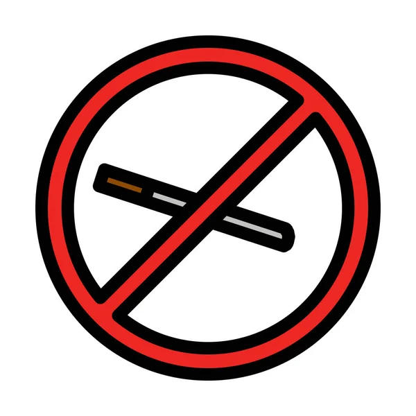 Απαγορεύεται Κάπνισμα Εικονίδιο Επεξεργάσιμο Τολμηρό Περίγραμμα Χρώμα Πλήρωσης Σχεδιασμό Εικονογράφηση — Διανυσματικό Αρχείο