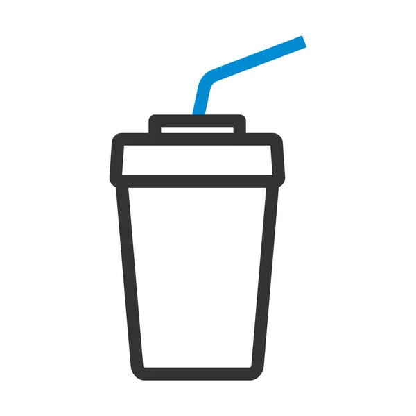 Cinema Soda Drink Icon Esquema Audaz Editable Con Diseño Relleno — Vector de stock