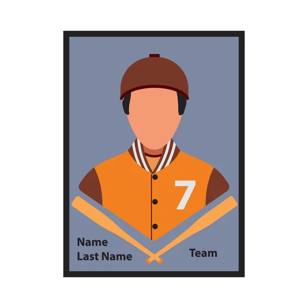 Baseball Card Icon Flache Farbgestaltung Vektorillustration — Stockvektor