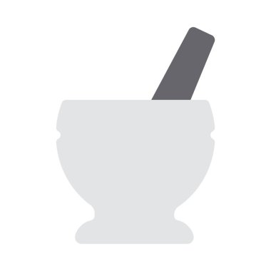 Kimya ikonu havan topu. Düz Renk Tasarımı. Vektör İllüstrasyonu.