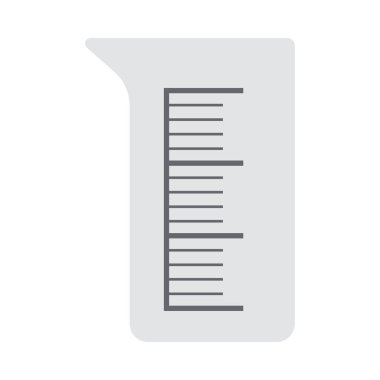 Kimya ikonu deney şişesi. Düz Renk Tasarımı. Vektör İllüstrasyonu.