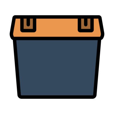 Balıkçılık Kutusu Simgesi. Renk Doldurma Tasarımı ile Düzenlenebilir Kalın Tasarım. Vektör İllüstrasyonu.