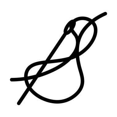 İplik Simgesi Şırıngası Dikiliyor. Renk Doldurma Tasarımı ile Düzenlenebilir Kalın Tasarım. Vektör İllüstrasyonu.