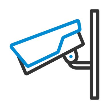 Güvenlik kamerası simgesi. Renk Doldurma Tasarımı ile Düzenlenebilir Kalın Tasarım. Vektör İllüstrasyonu.