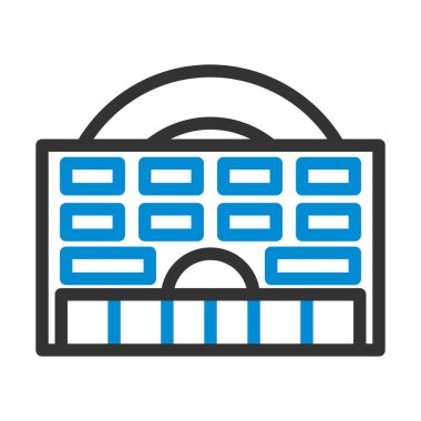 Kumarhane Binası Simgesi. Renk Doldurma Tasarımı ile Düzenlenebilir Kalın Tasarım. Vektör İllüstrasyonu.