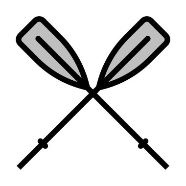 Tekne kürekleri ikonu. Renk Doldurma Tasarımı ile Düzenlenebilir Kalın Tasarım. Vektör İllüstrasyonu.